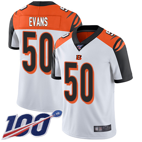 Cincinnati Bengals Limited White Men Jordan Evans Road Jersey NFL Footballl #50 100th Season Vapor Untouchable->cincinnati bengals->NFL Jersey